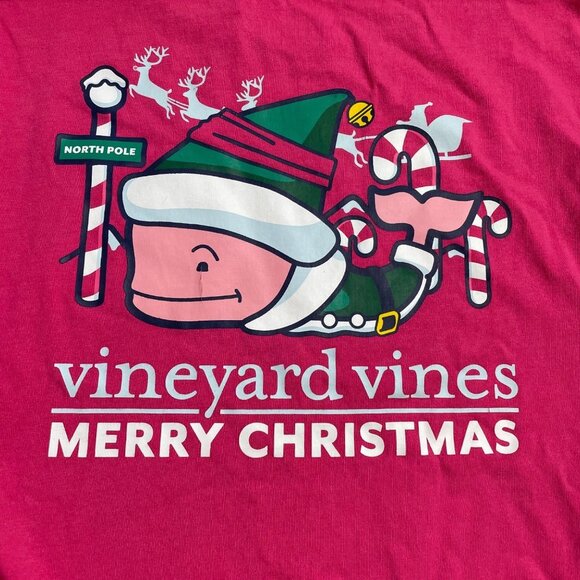Vineyard Vines Pink Christmas Elf Shirt size 14 - Picture 6 of 7